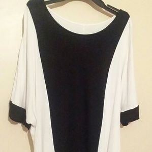 Merona black and light cream top